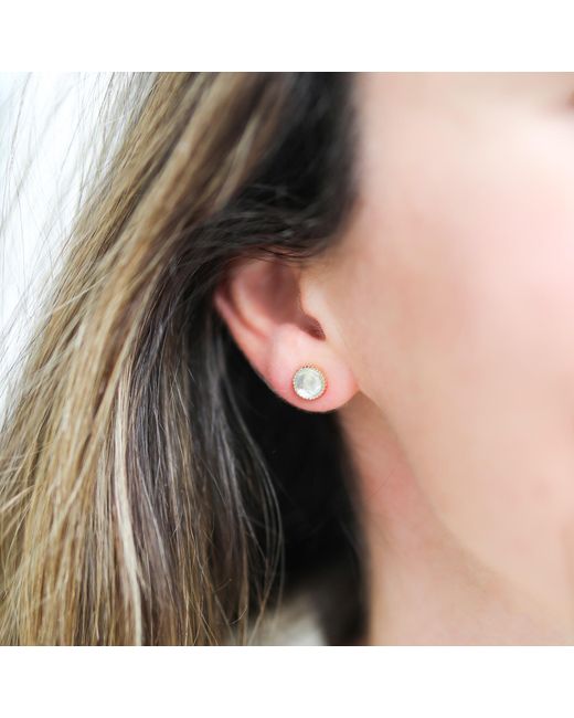 Auree Jewellery Metallic Barcelona April Crystal Gold Vermeil Birthstone Stud Earrings