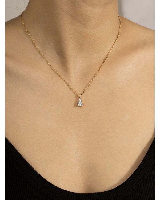 Diamonbliss Metallic Embellished With Swarovski Plated Round Cut Solitaire Drop Pendant Necklace One And Half Carat