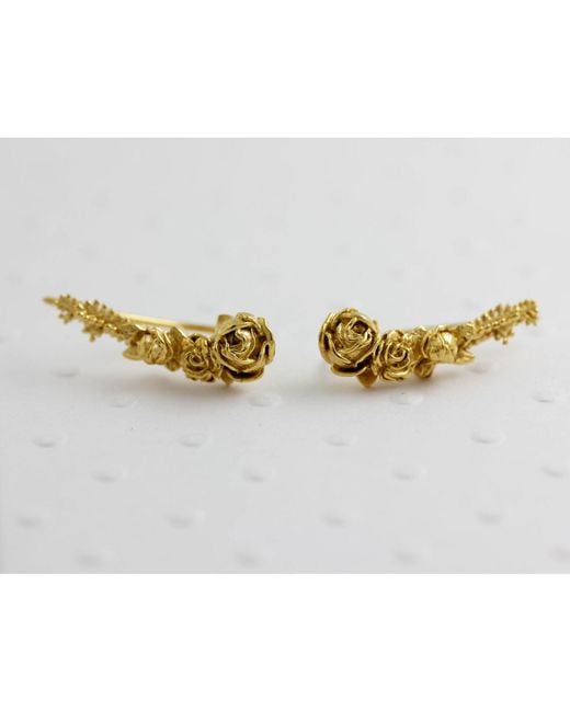 Lee Renee Metallic Rose Slider Earring Single Gold