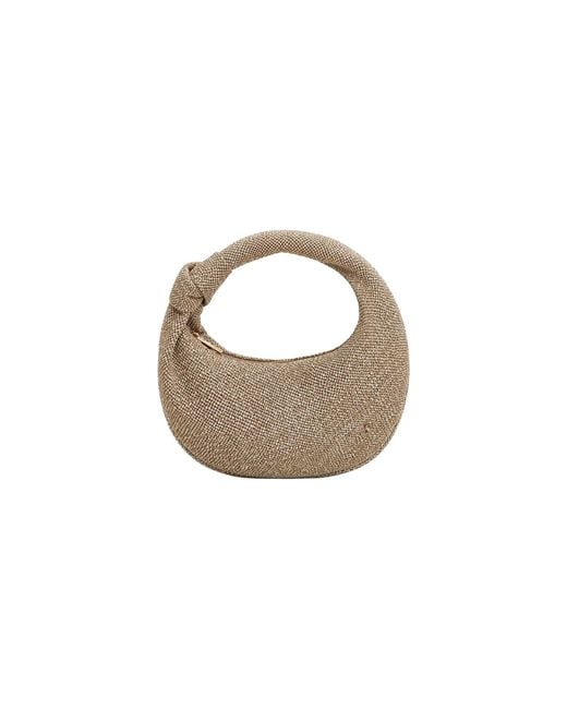 Sd Collection Metallic Neutrals Pia Raffia Bag