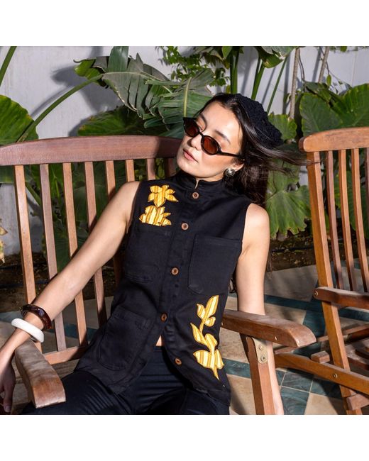 Up-fuse Black Patchwork Vest- Honeycomb