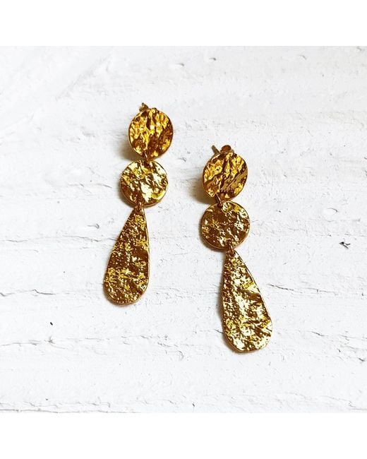 Nowart Jewelry Metallic Hammered Teardrop Earrings