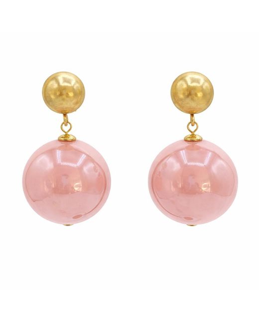 Michael Nash Jewelry Pink Marylynn Ball Drop Earrings