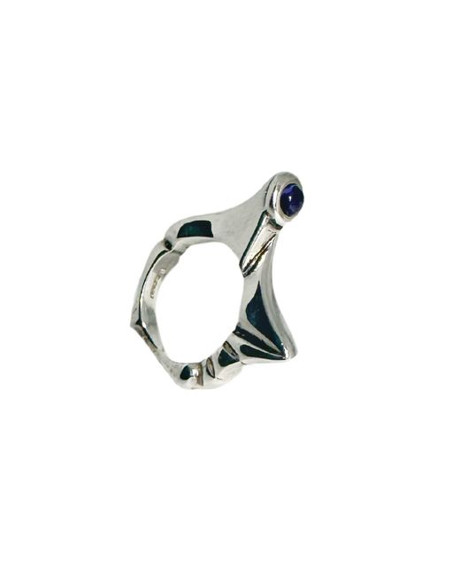 Tg-Jewellery by Tamara Gervasio Metallic Pyramid Sterling With Iolite Cabochon Ring