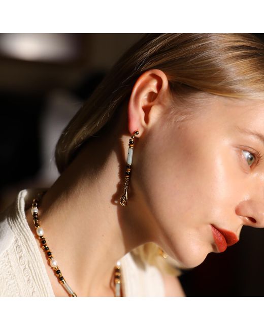 Retro Chic Metallic Palms Earrings