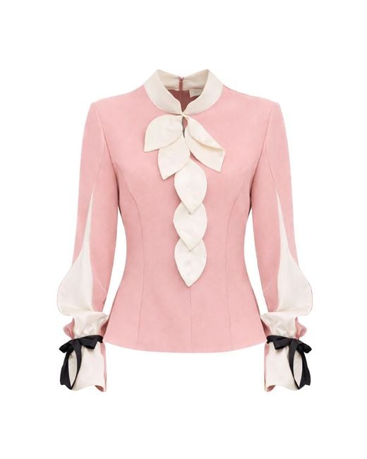Julia Allert Pink Elegant Fitted Blouse – Pale