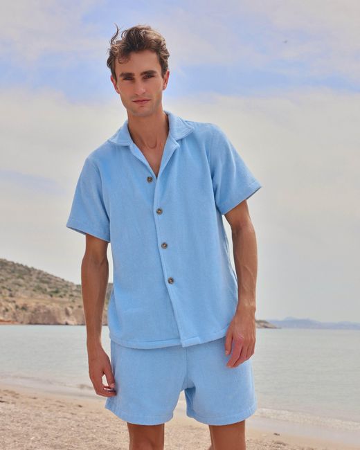 Little Mariner Blue Coastal Terry Shirt for men