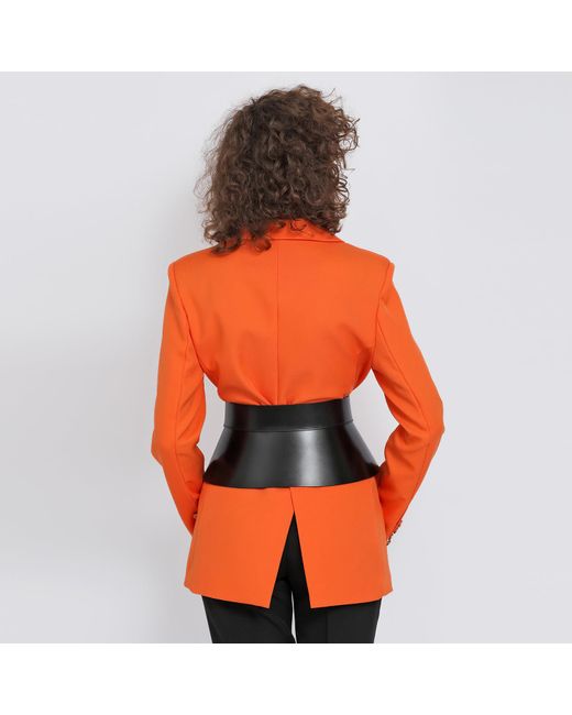 Haute Cuir Black Leather Peplum Corset Belt