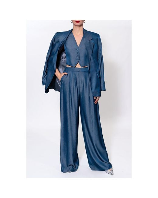 AGGI by HALEWSKI Blue Tatiana Denim Oversized Blazer