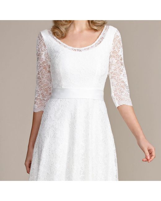 Alie Street London White Arabella Short Lace Wedding Dress In Ivory