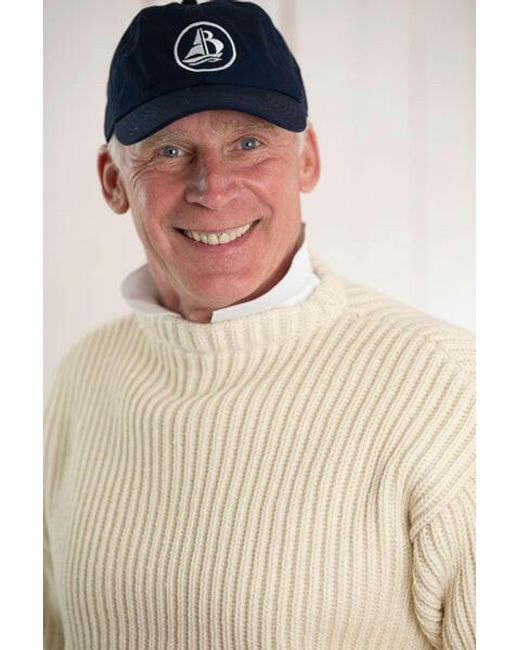 Arthur Beale White Erebus Boat Neck Pullover for men