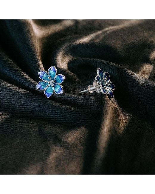 Far East Jewelry Blue Handcrafted & Enamel Spring Fairy Earrings