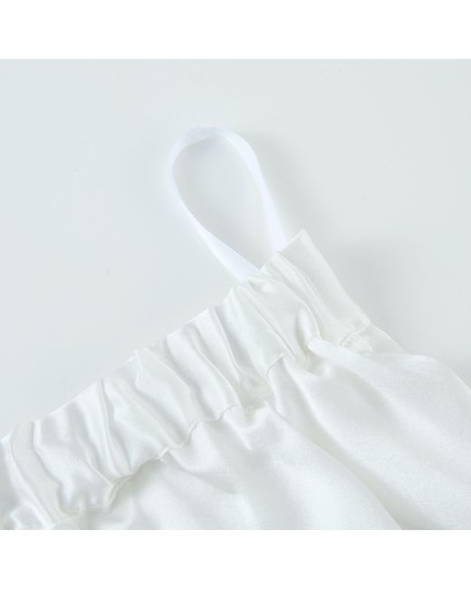 Soft Strokes Silk White Pure Mulberry Silk High-Waisted Shorts