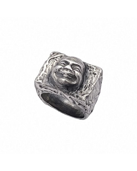 Moca Jewellery Gray Buddha Signet Ring