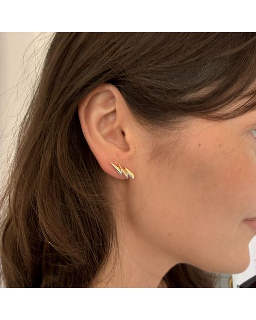 True Rocks Metallic Lightning Bolt Stud Earring