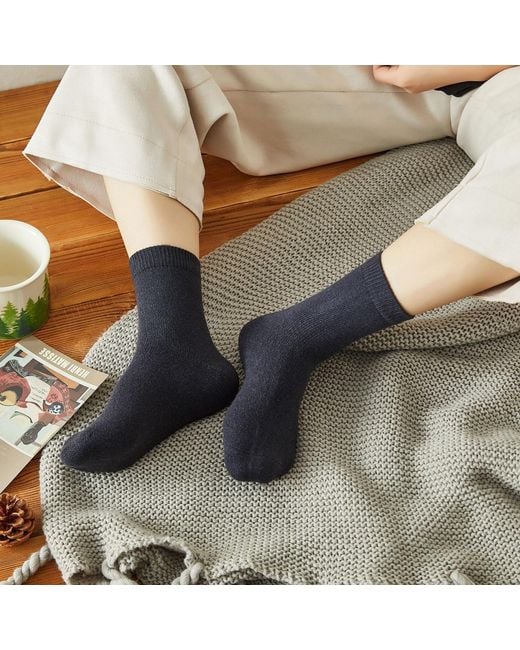 Soft Strokes Silk Blue Wool Quarter-Length Socks Set Of Two