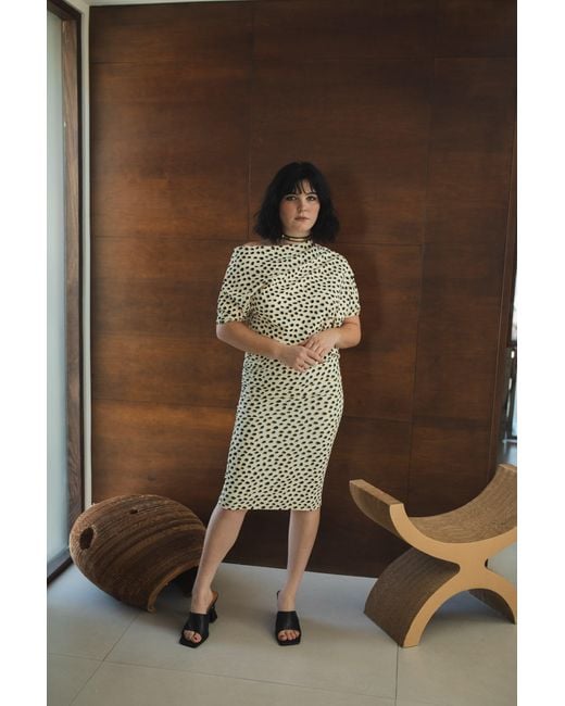 Jennafer Grace White Neutrals Dottie Cat Angle Dress