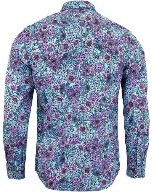 Lords of Harlech Blue Nigel Garden Party Shirt for men