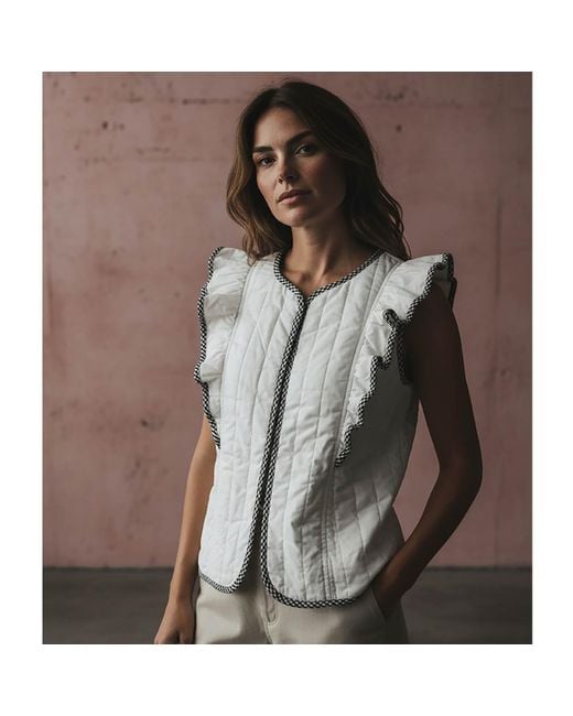 Nooki Design Gray Aster Padded Frill Gilet