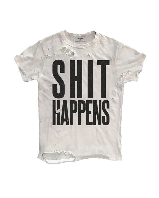 Other Uk White Shit Happens Thrasher T-Shirt