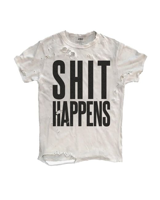 Other Uk White Shit Happens Thrasher T-Shirt