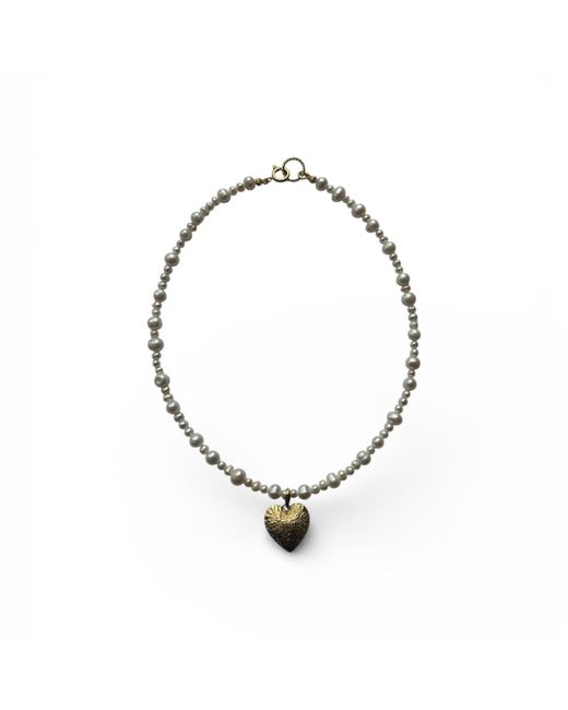 Larsuu Metallic Heart Line Necklace