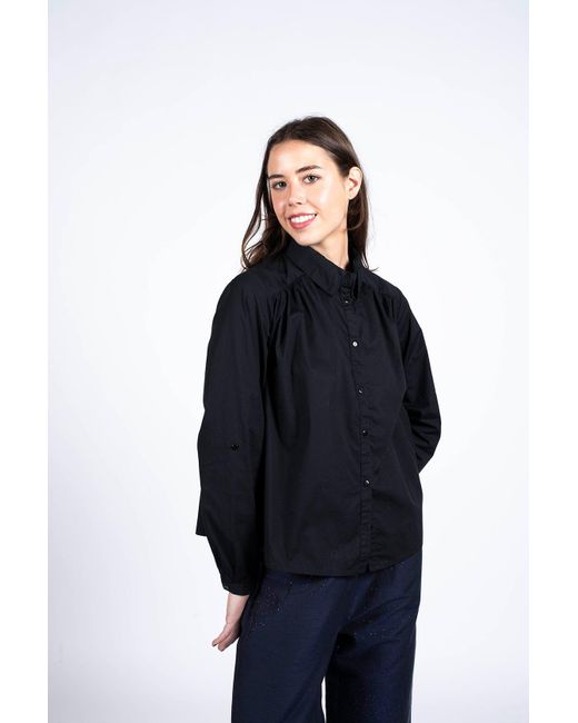 Lo Neel Black Fiby Button-Up Shirt