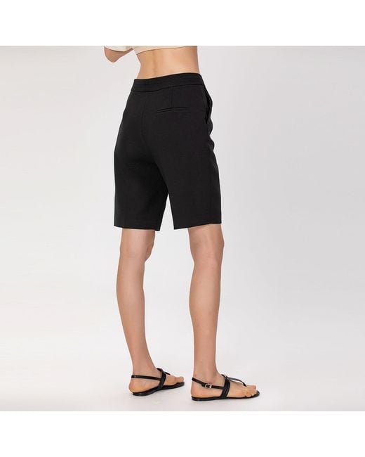 Smart and Joy Black Minimalist Bermuda Shorts