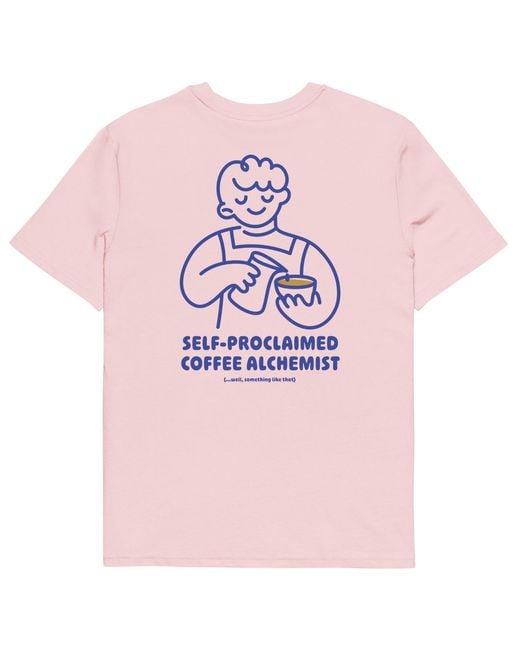 Anchor and Crew Pink Cotton Gustatory Coffee Alchemist Organic Cotton Embroidered T-Shirt