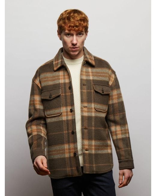 Guards London Green Welsh Check Wool Overshirt for men
