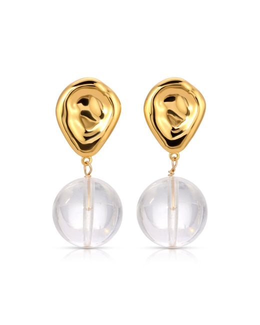 Zepplin the Label Metallic Tommie Earrings-Quarts Earrings-Statement Earrings-Bridal Earrings