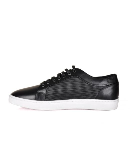 DAVID WEJ Black Bradford Leather Sneakers for men