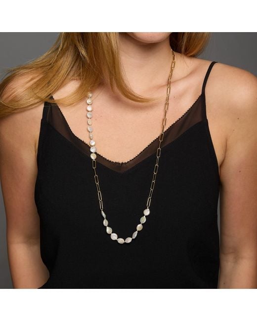 Pearls of the Orient Online Metallic Decus Coin Pearl Necklace With Plate Chain