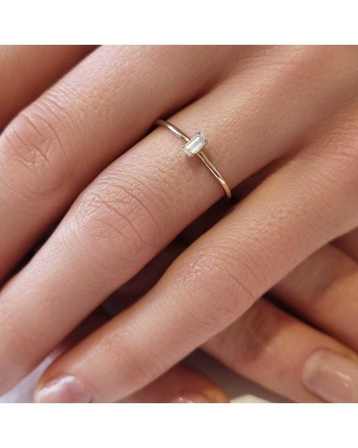 Lee Renee Metallic Moissanite Baguette Ring