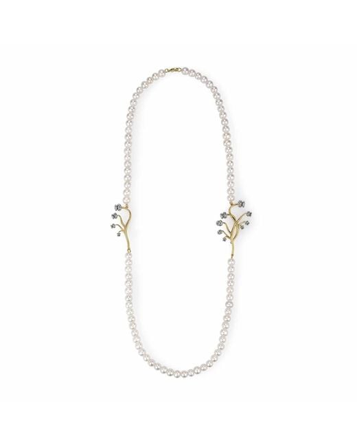 Retro Chic White Lily Of The Valley Pearl Necklace