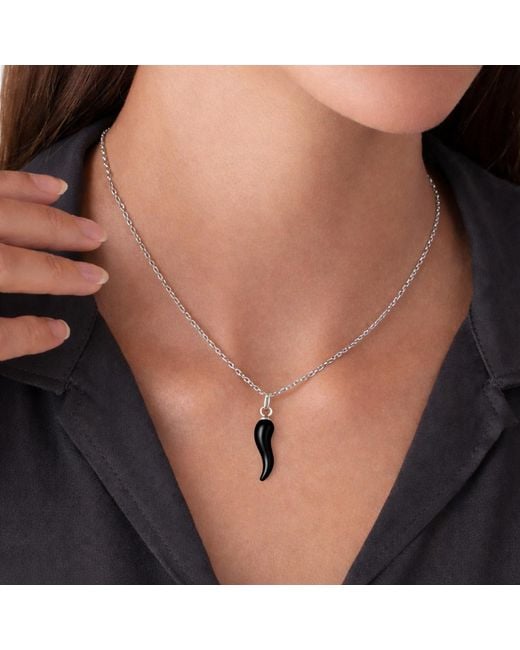 Unaloe Metallic And Enamel Cornicello Necklace – Italian Handmade Good Luck Charm