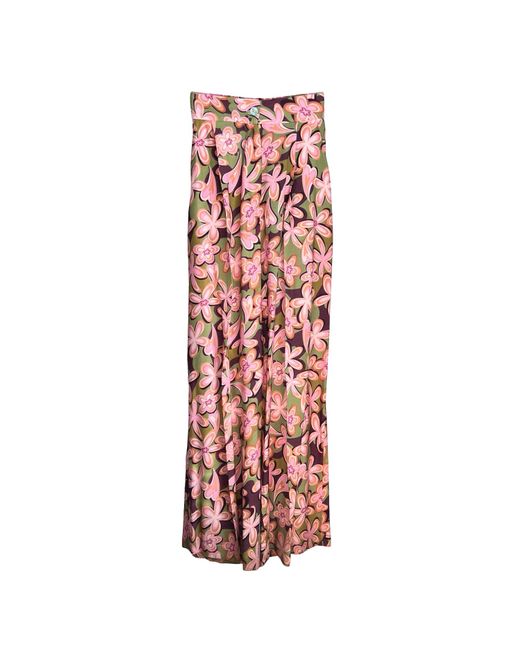 L2R THE LABEL Red Fadwa Wide Leg Pants