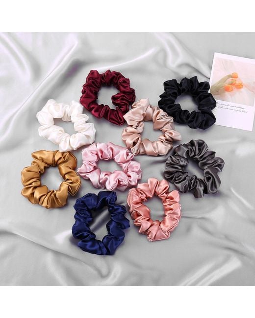 Soft Strokes Silk Red Pure Mulberry Silk Regular Scrunchie Set Of Five