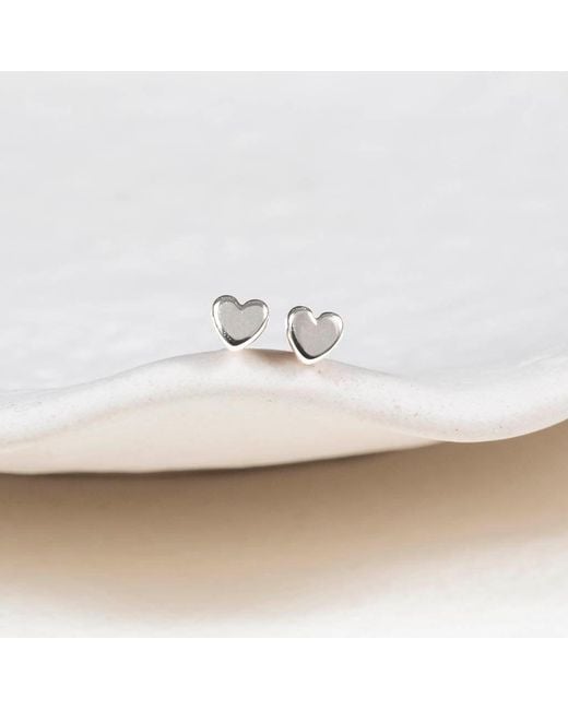 Auree Jewellery White Verona Mini Sterling Full Heart Stud Earrings