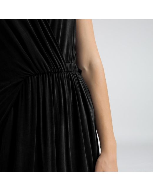 Smart and Joy Black Drapy Asymmetrical Dress