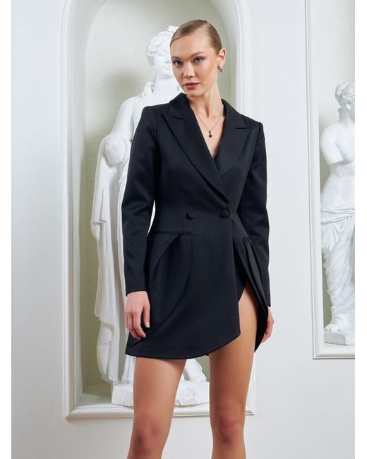 Lumina Eligma Black Petals Blazer Dress
