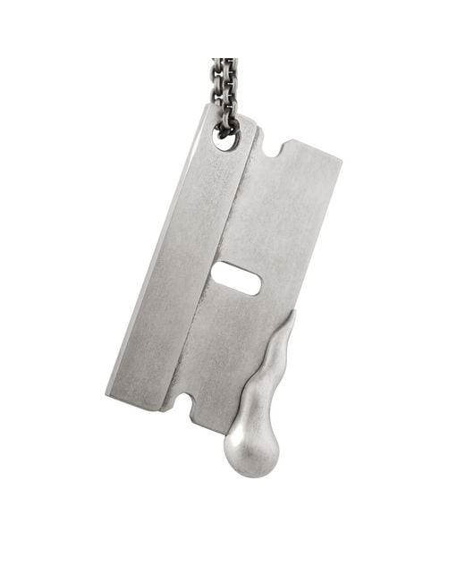 Snake Bones Gray Sharp Edge Razor Pendant for men