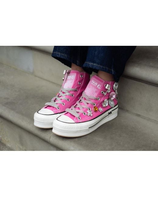 Keith Scarrott Shoes Pink Sorriso Embellished Hi-Top