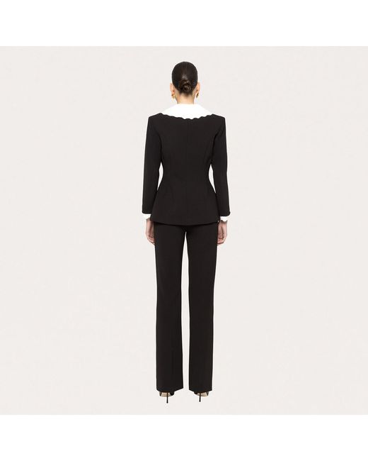 Nissa Black Single-Breasted Fitted Blazer
