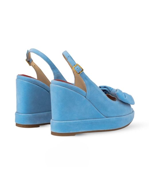 Rosamund Muir London Blue Rignana Baby Velvet Wedges