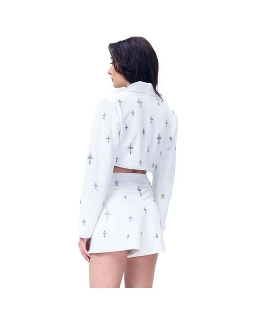 Vazaf White Saint Cropped Blazer