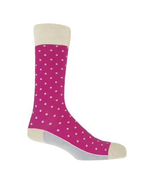 Peper Harow - Made in England Pink Pin Polka Socks Bundle for men