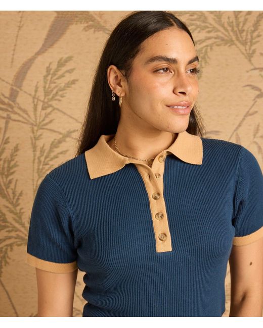 Known Supply Blue Collared Sweater Polo