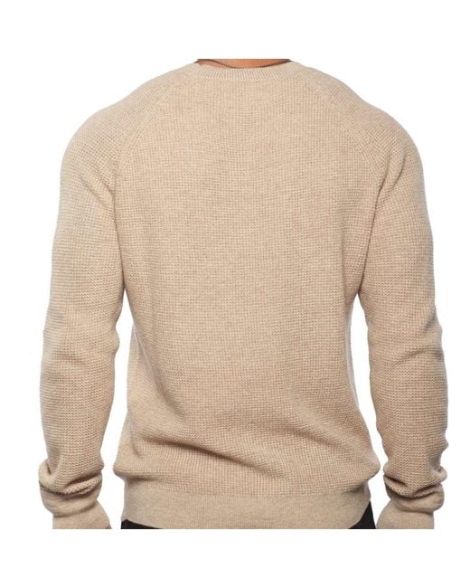 Weston Jon Boucher Natural Valen Waffle Knit Cashmere And Wool Fitted Lightweight Sweater for men