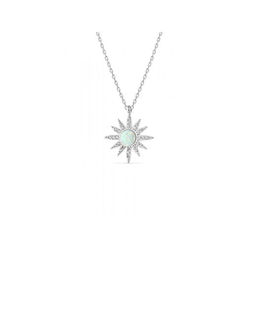 Spero London Metallic Opal Sun Sterling Necklace